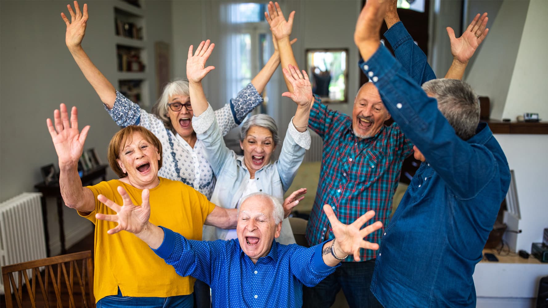 Senior Living group of people celebrating